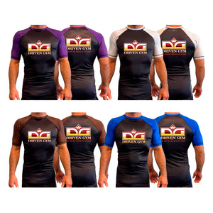 Driven Gym All Black Ranked Short Sleeve Rash Guards #8101 A