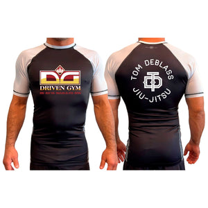 Driven Gym All Black Ranked Short Sleeve Rash Guards #8101 C