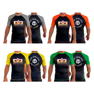 Driven Gym All Black Ranked Short Sleeve Rash Guards #8101 C