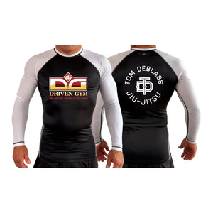 Driven Gym All Black Ranked Long Sleeve Rash Guards #8101 C