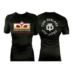 Driven Gym All Black Custom Rash Guards Short Sleeves #8101 C