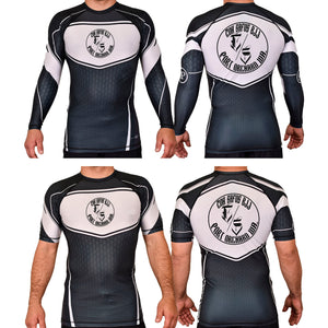 Con Safos BJJ Academy Rash Guards Black/White #8102 A