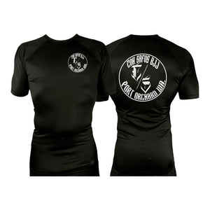 Con Safos BJJ All Black Custom Rash Guards Short Sleeves #8102 A