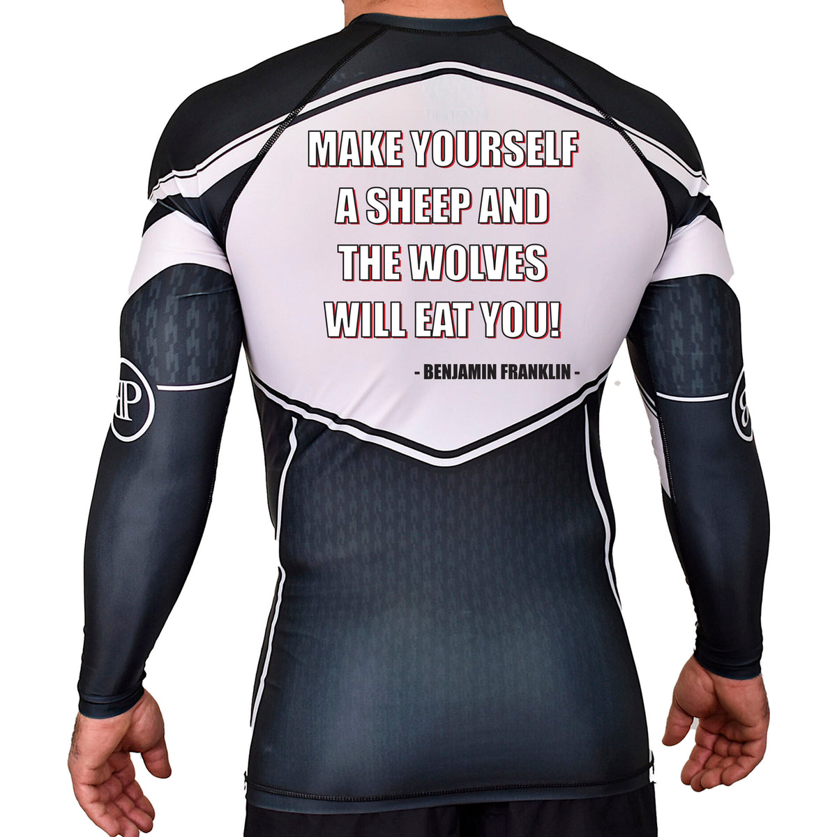 Adrenaline Training Center Academy Rash Guards Black/White  #8104 A