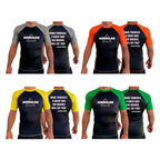 Adrenaline Training Center All Black Ranked Short Sleeve Rash Guards #8104 A