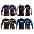 Adrenaline Training Center All Black Ranked Long Sleeve Rash Guards #8104 A