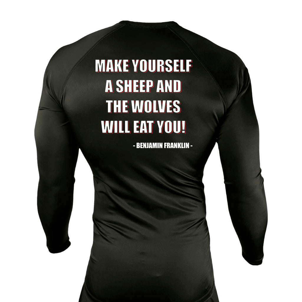 Adrenaline Training Center All Black Custom Rash Guards Long Sleeves #8104 A