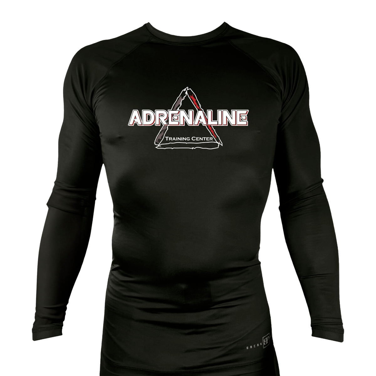 Adrenaline Training Center All Black Custom Rash Guards Long Sleeves #8104 A