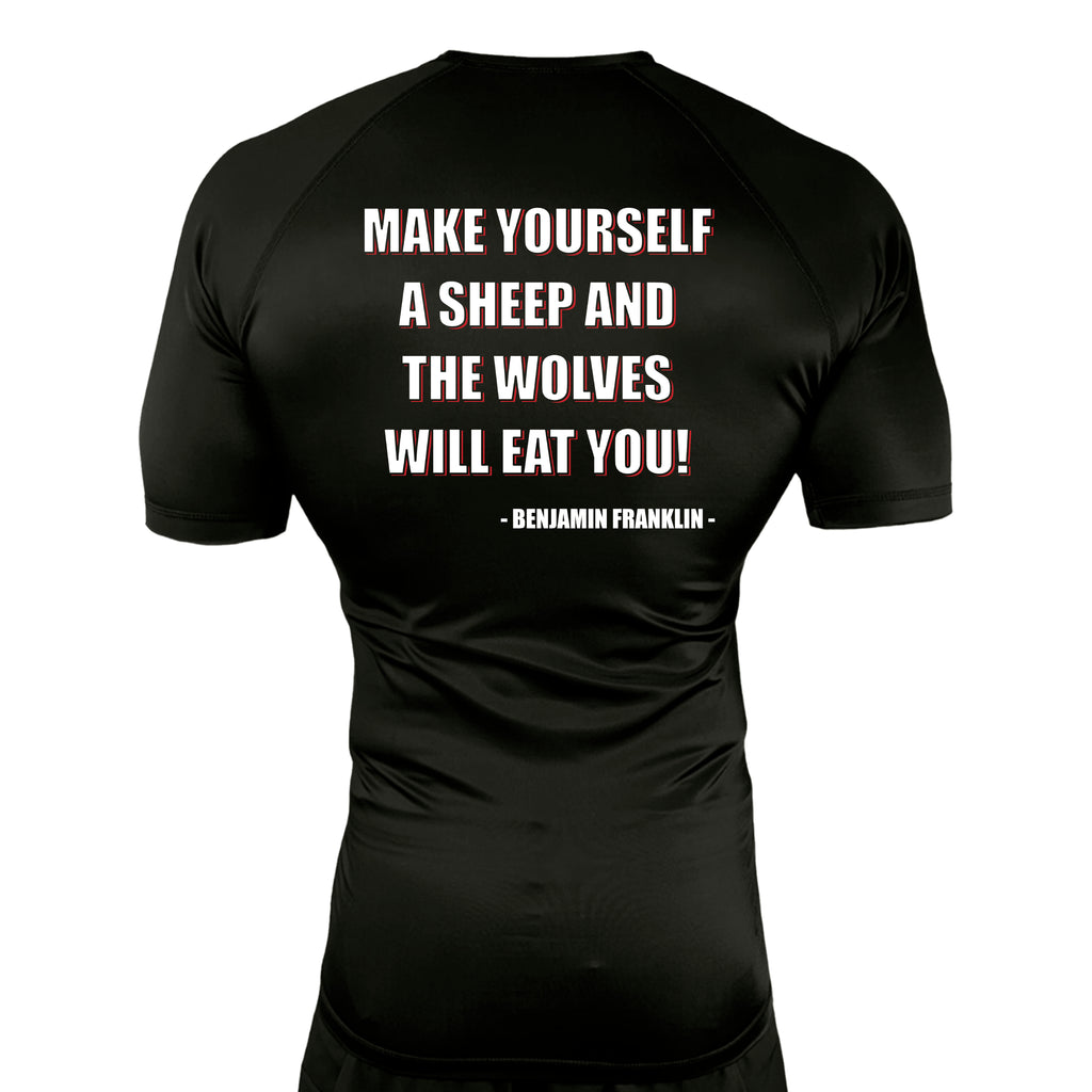 Adrenaline Training Center All Black Custom Rash Guards Short Sleeves #8104 A