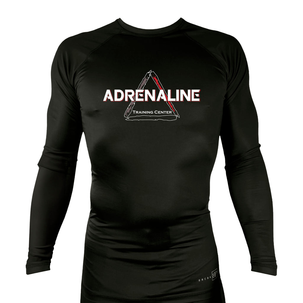 Adrenaline Training Center All Black Custom Rash Guards Long Sleeves #8104 E