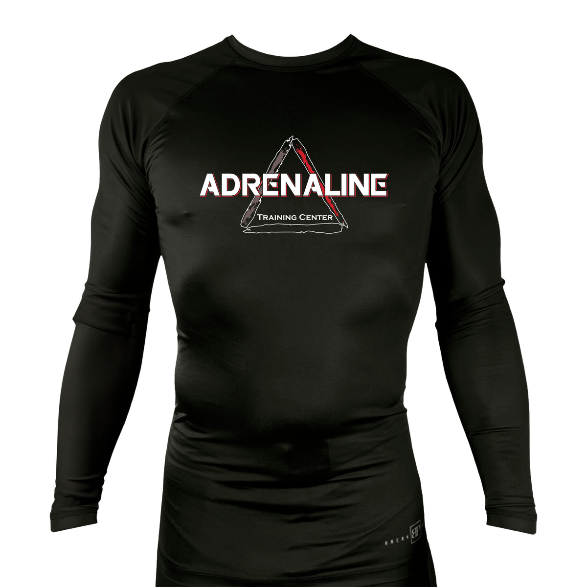 Adrenaline Training Center All Black Custom Rash Guards Long Sleeves #8104 E