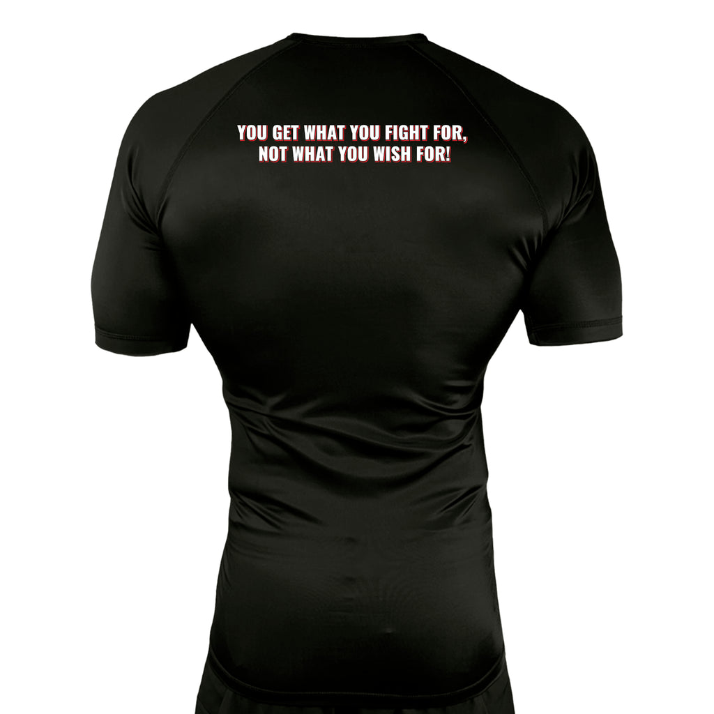 Adrenaline Training Center All Black Custom Rash Guards Short Sleeves #8104 E