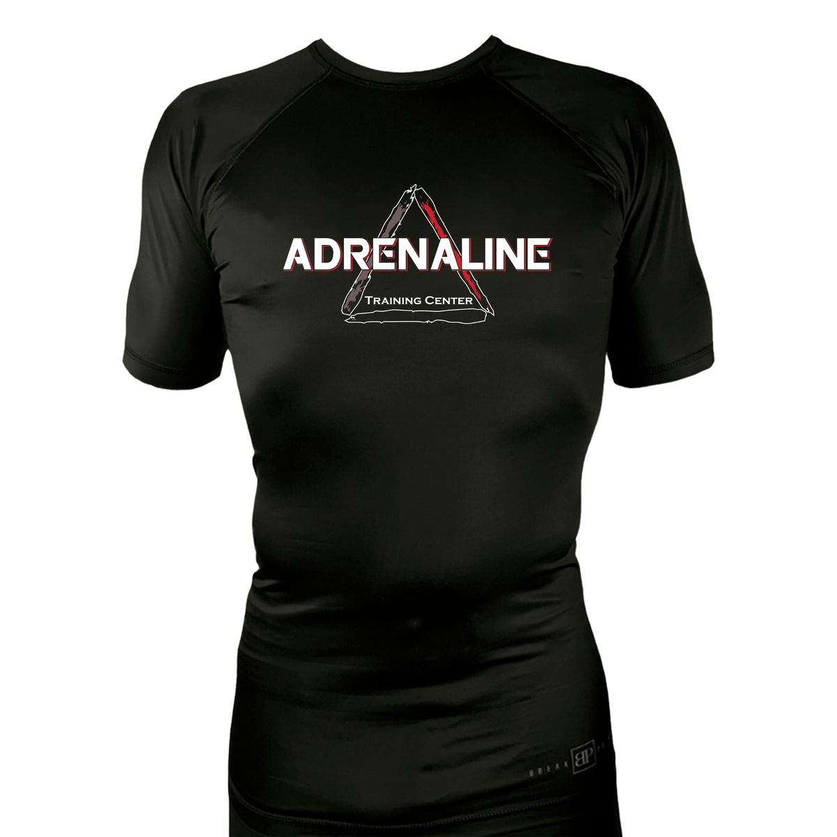 Adrenaline Training Center All Black Custom Rash Guards Short Sleeves #8104 E