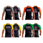 Grays Harbor Brazilian Jiu-Jitsu All Black Ranked Short Sleeve Rash Guards #8105 A