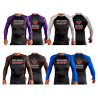 Grays Harbor Brazilian Jiu-Jitsu All Black Ranked Long Sleeve Rash Guards #8105 A