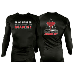Grays Harbor Brazilian Jiu-Jitsu All Black Custom Rash Guards Long Sleeves #8105 A