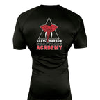 Grays Harbor Brazilian Jiu-Jitsu All Black Custom Rash Guards Short Sleeves #8105 A
