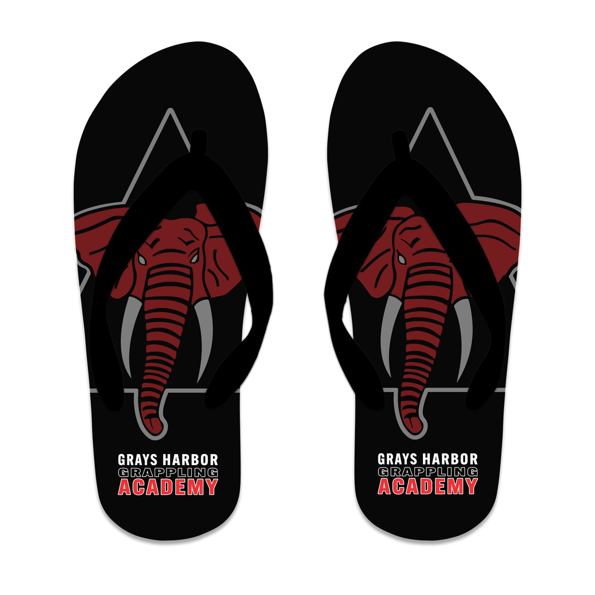 Grays Harbor Brazilian Jiu-Jitsu Academy Flip Flops #8105 A