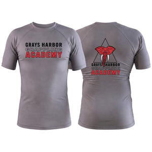 Grays Harbor Brazilian Jiu-Jitsu Gray Custom Rash Guards Short Sleeve #8105 A