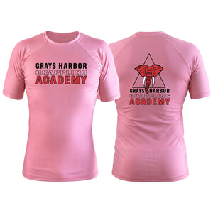 Grays Harbor Brazilian Jiu-Jitsu Pink Custom Rash Guards Short Sleeve #8105 A
