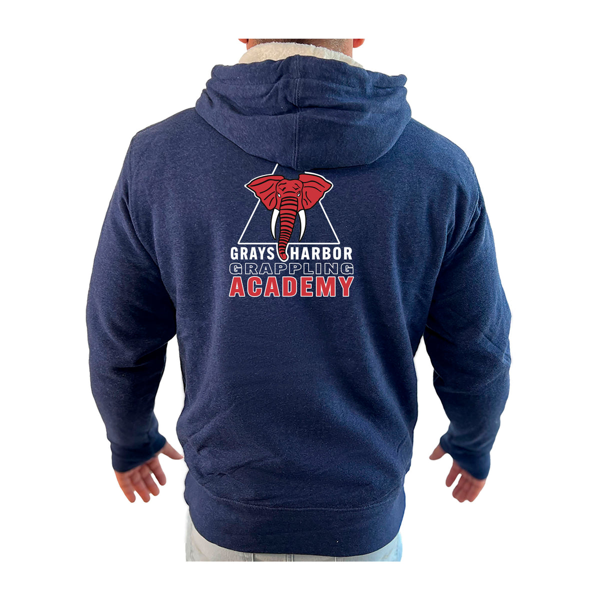Grays Harbor Brazilian Jiu-Jitsu Academy Sherpa Lined Zip-Up Hoodie #8105 B