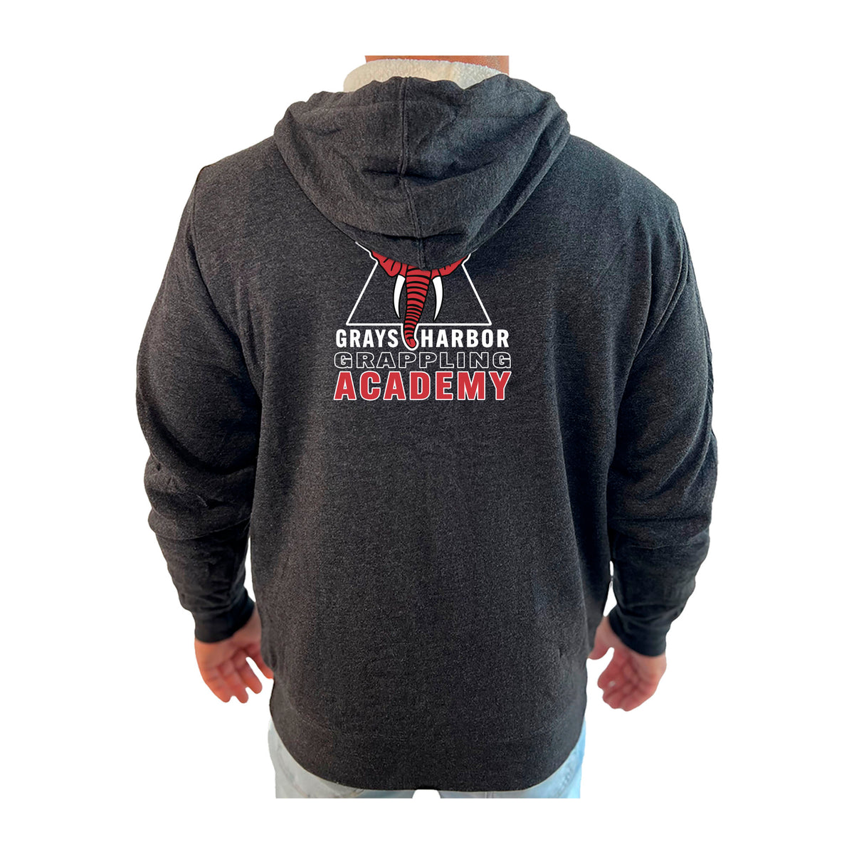 Grays Harbor Brazilian Jiu-Jitsu Academy Sherpa Lined Zip-Up Hoodie #8105 B