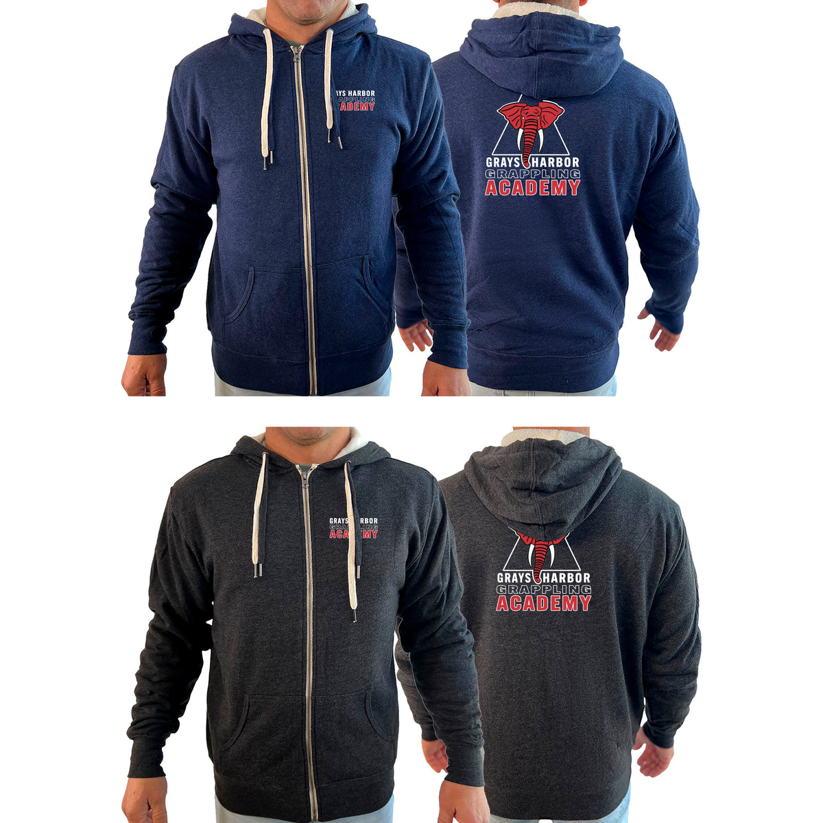 Grays Harbor Brazilian Jiu-Jitsu Academy Sherpa Lined Zip-Up Hoodie #8105 B