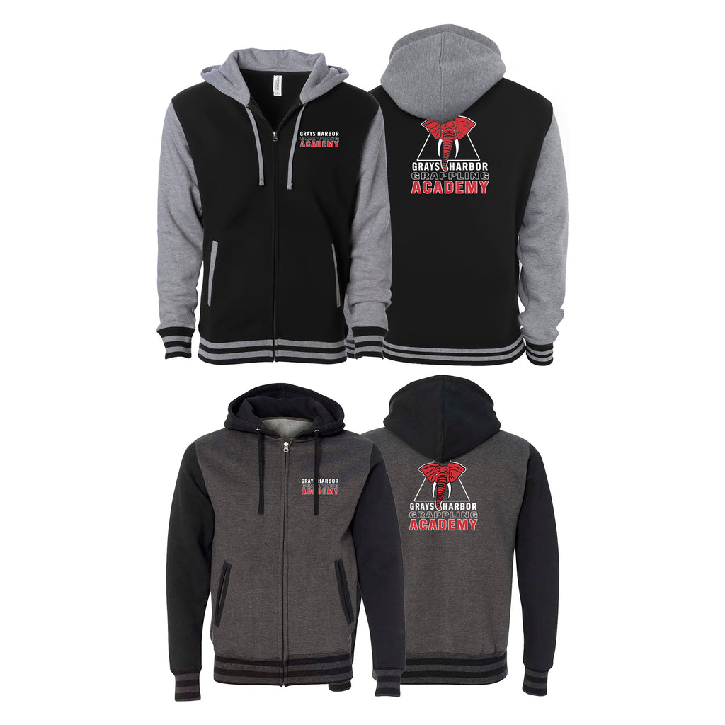 Grays Harbor Brazilian Jiu-Jitsu Academy Varsity Zip-Up Hoodies #8105 B