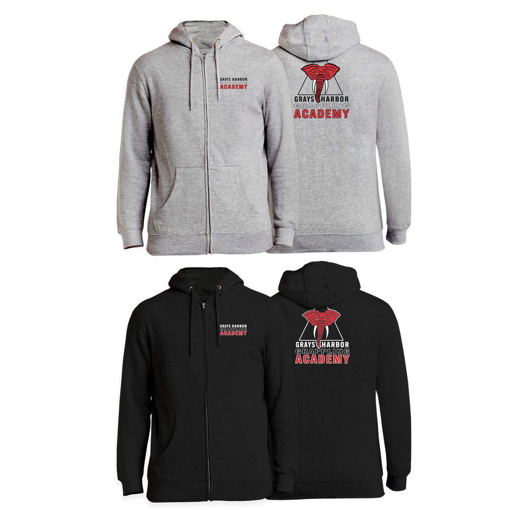 Grays Harbor Brazilian Jiu-Jitsu Academy Zip-Up Hoodies #8105 B