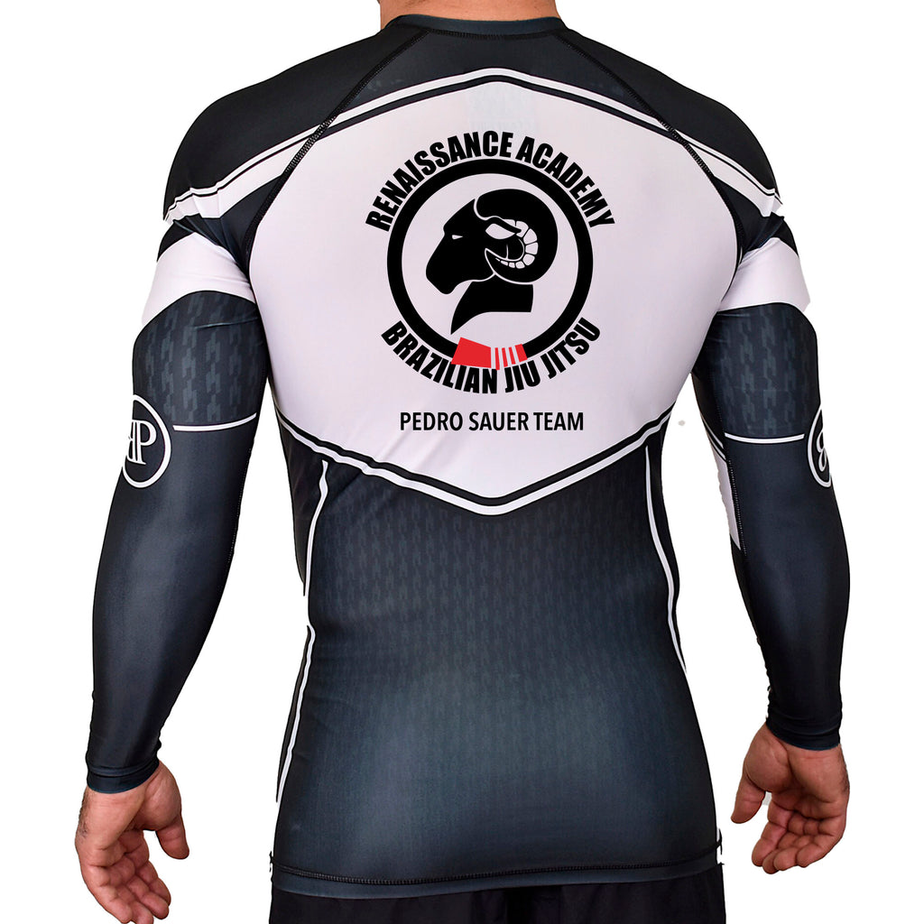 Renaissance Academy of MA Academy Rash Guards Black/White  #8107 A