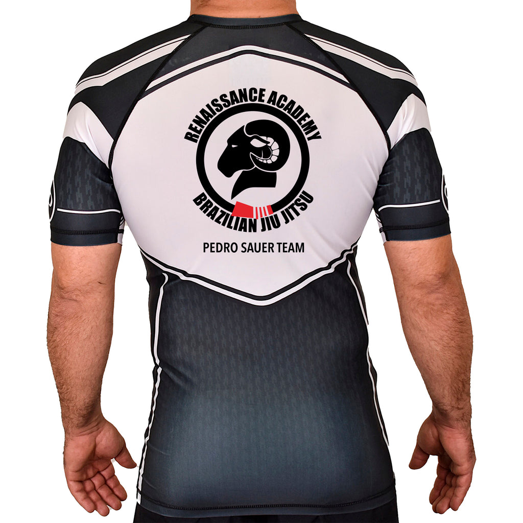Renaissance Academy of MA Academy Rash Guards Black/White  #8107 A