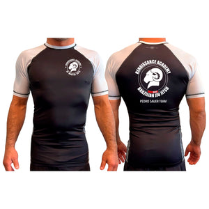 Renaissance Academy of MA All Black Ranked Short Sleeve Rash Guards #8107 A
