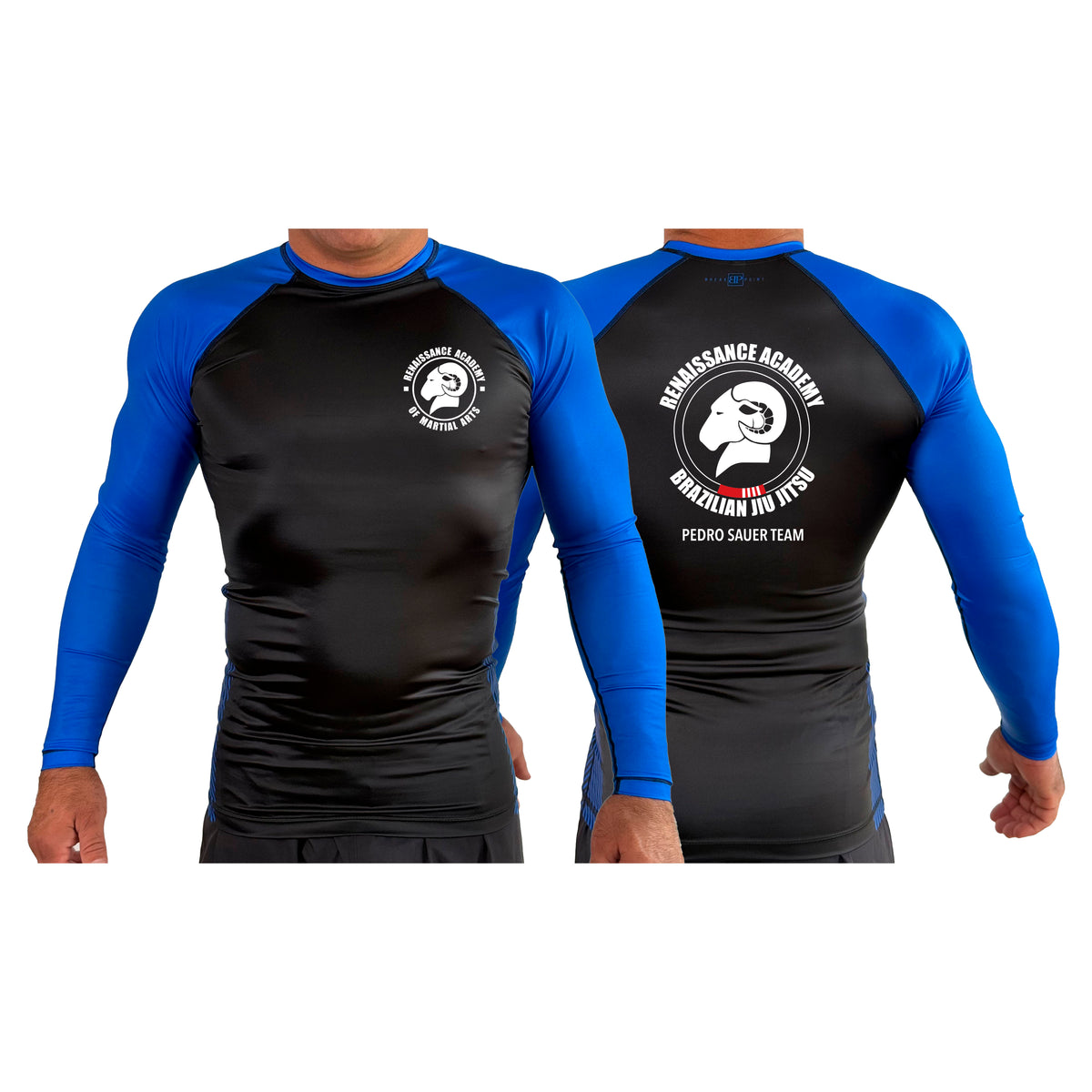 Renaissance Academy of MA All Black Ranked Long Sleeve Rash Guards #8107 A