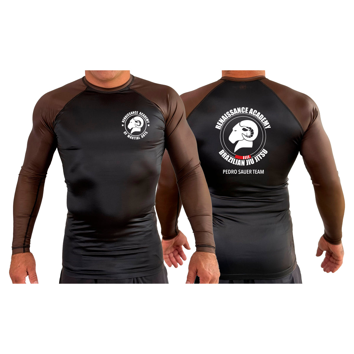 Renaissance Academy of MA All Black Ranked Long Sleeve Rash Guards #8107 A