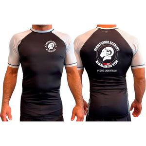 Renaissance Academy of MA All Black Ranked Short Sleeve Rash Guards #8107 A