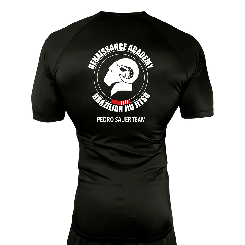 Renaissance Academy of MA All Black Custom Rash Guards Short Sleeves #8107 A
