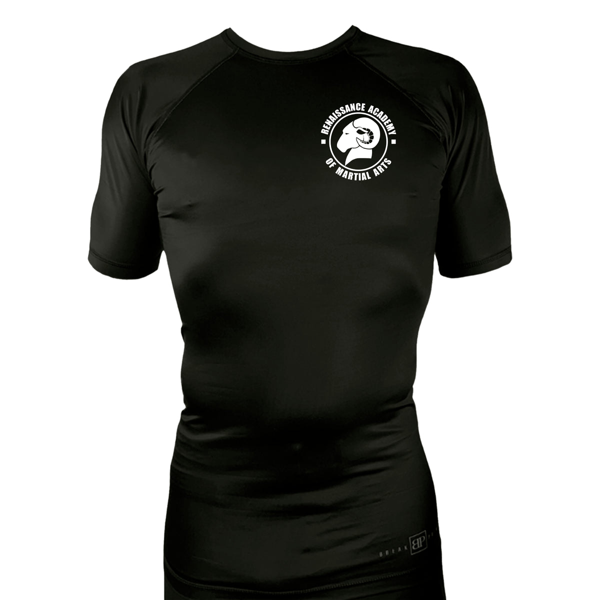 Renaissance Academy of MA All Black Custom Rash Guards Short Sleeves #8107 A