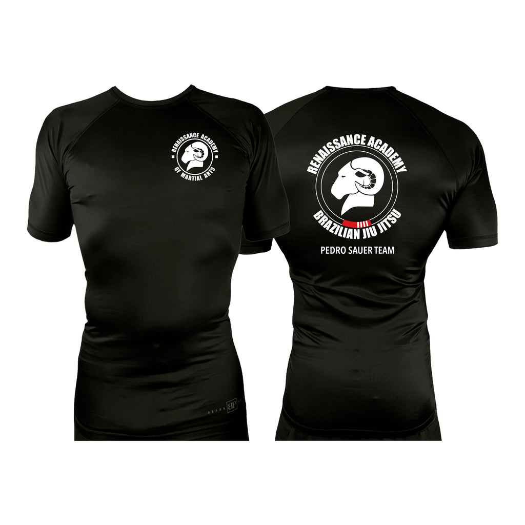 Renaissance Academy of MA All Black Custom Rash Guards Short Sleeves #8107 A