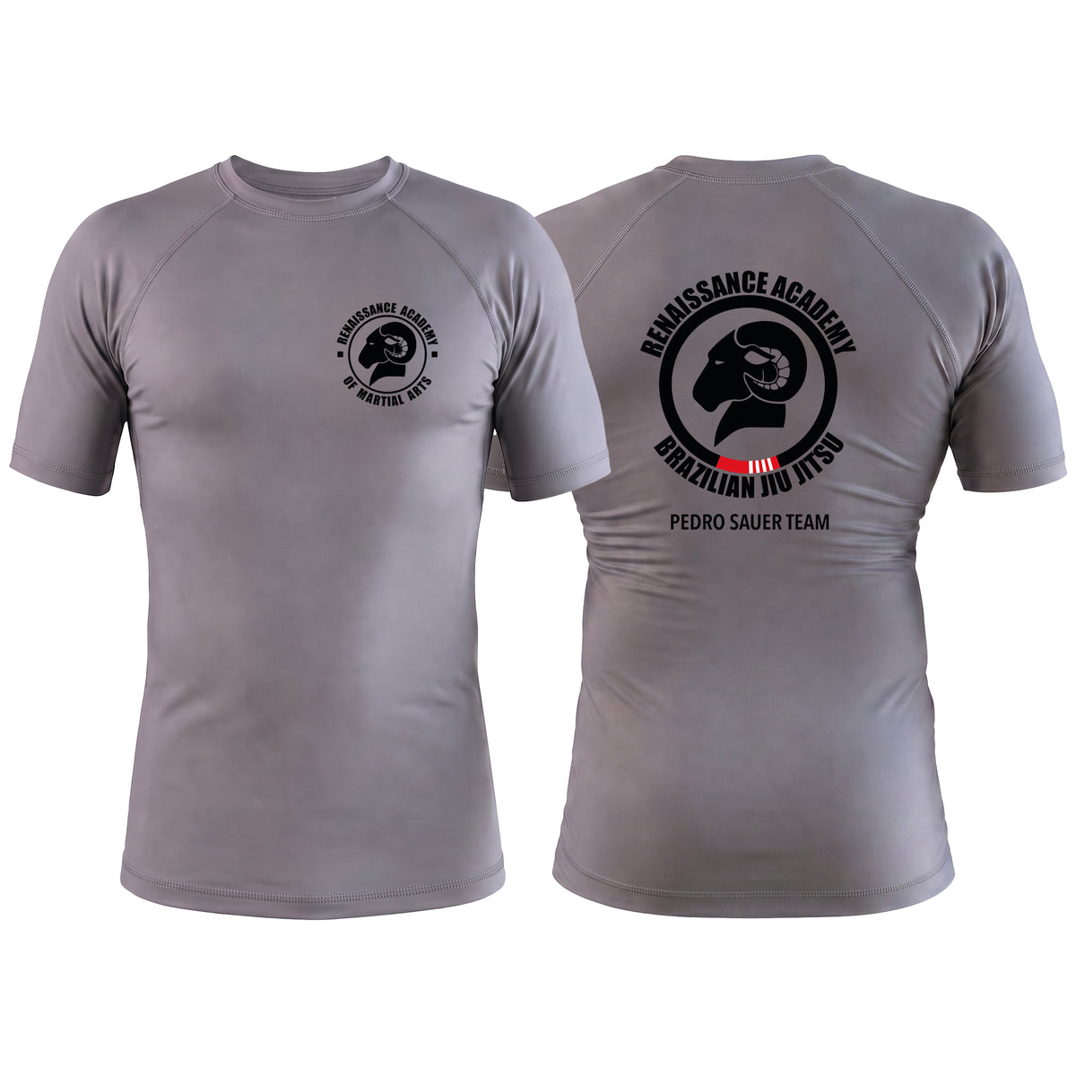 Renaissance Academy of MA Gray Custom Rash Guards Short Sleeve #8107 A