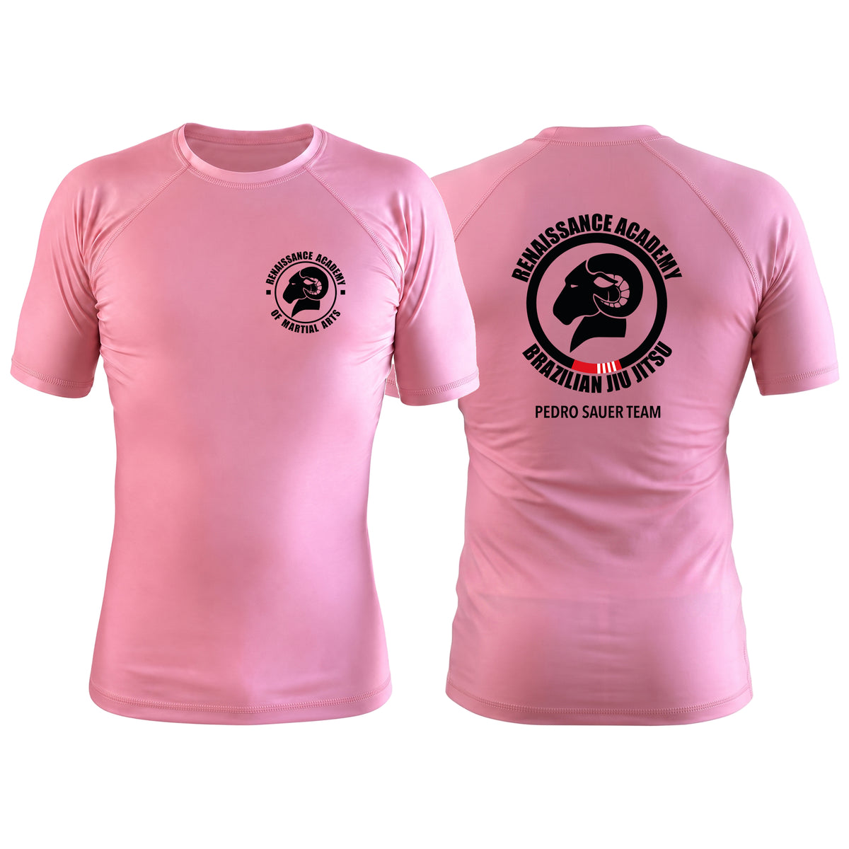 Renaissance Academy of MA Pink Custom Rash Guards Short Sleeve #8107 A