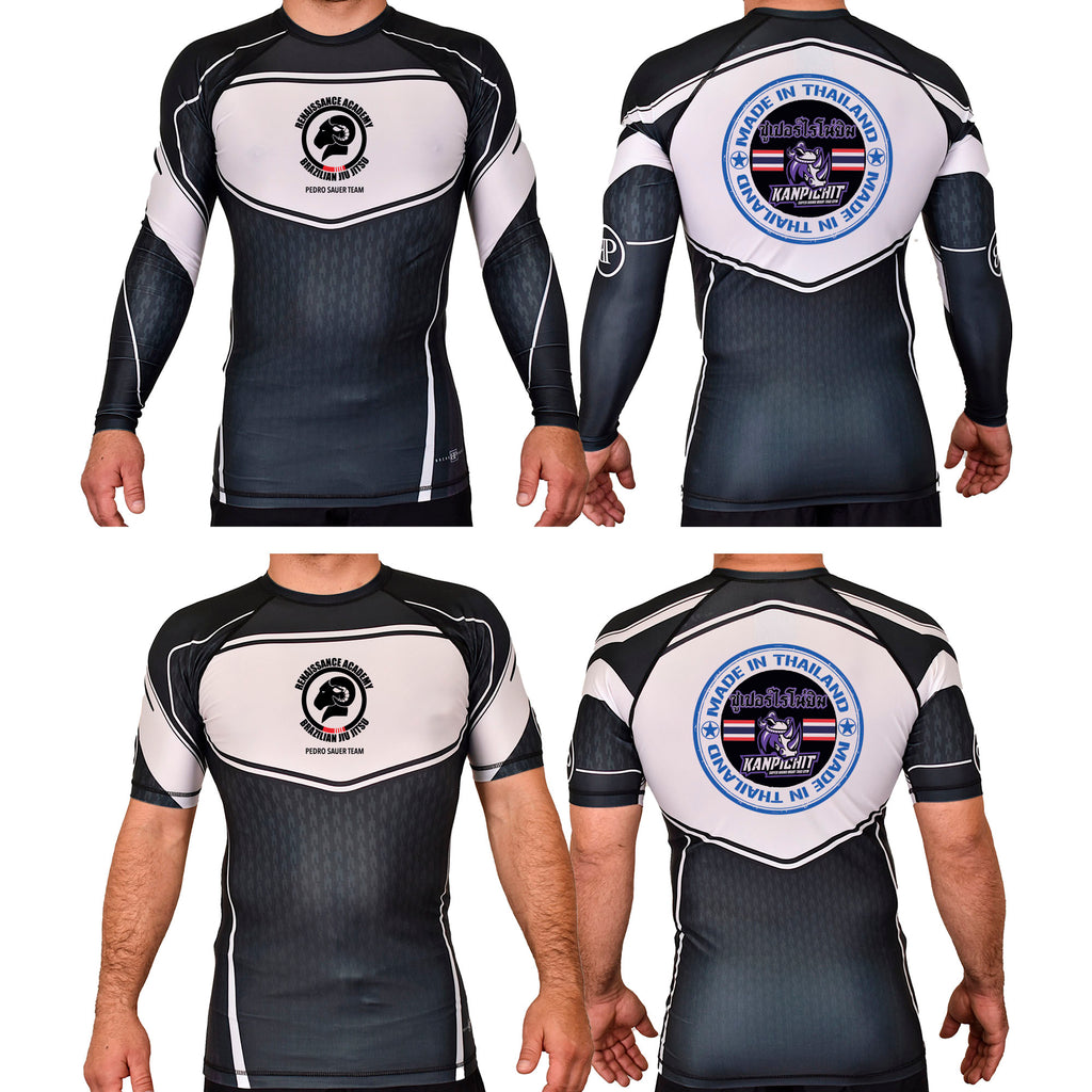 Renaissance Academy of MA Academy Rash Guards Black/White #8107 I