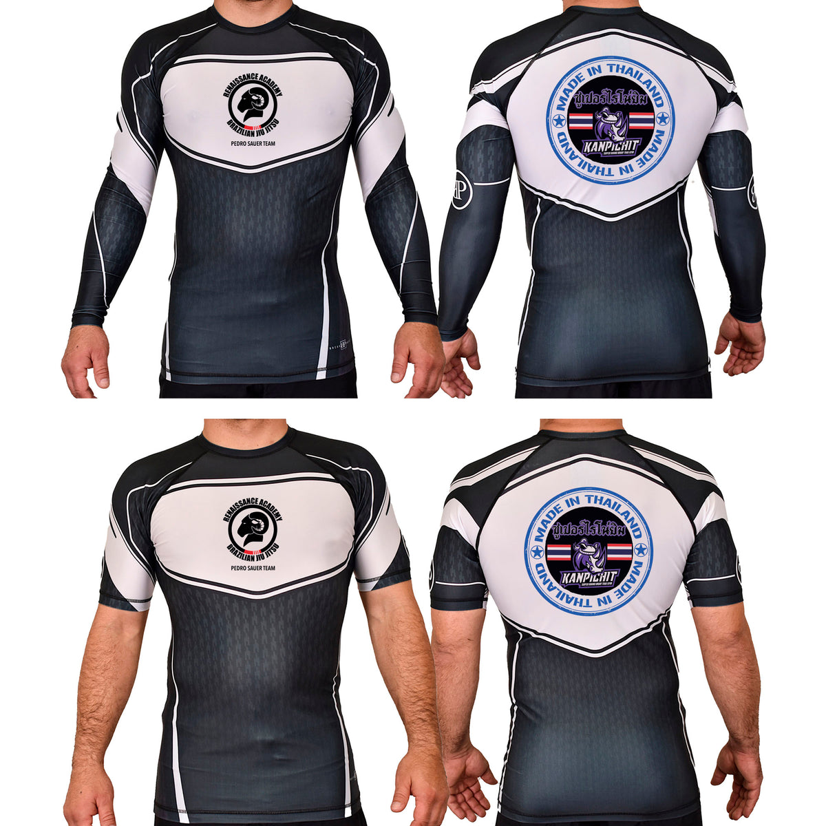 Renaissance Academy of MA Academy Rash Guards Black/White #8107 I