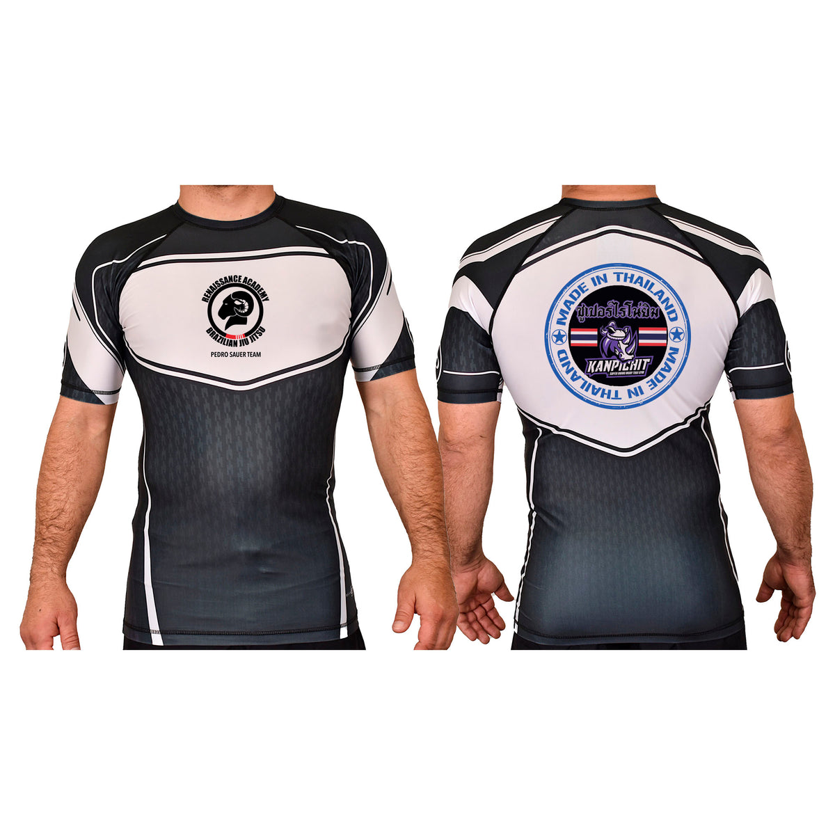 Renaissance Academy of MA Academy Rash Guards Black/White #8107 I