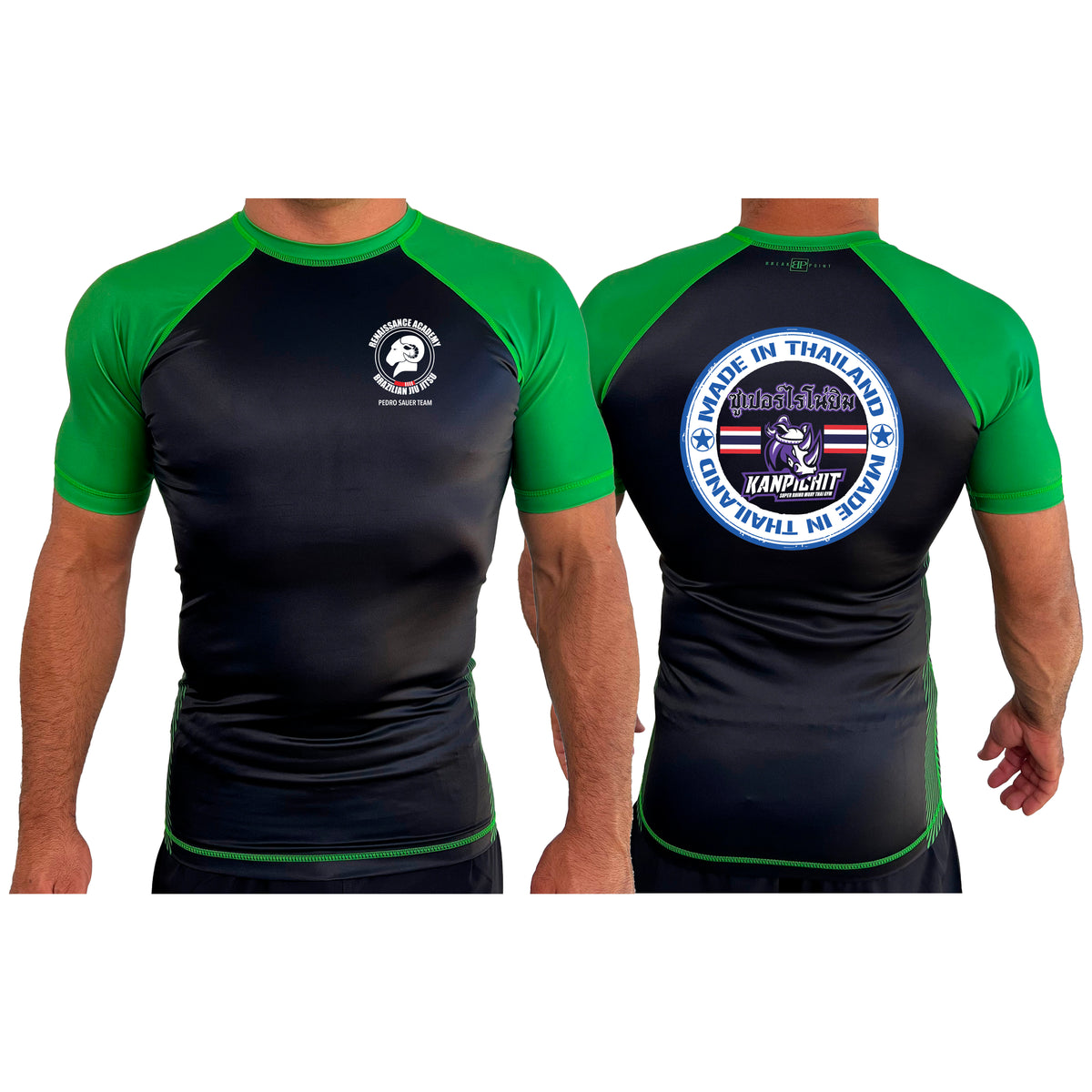 Renaissance Academy of MA All Black Ranked Short Sleeve Rash Guards #8107 I