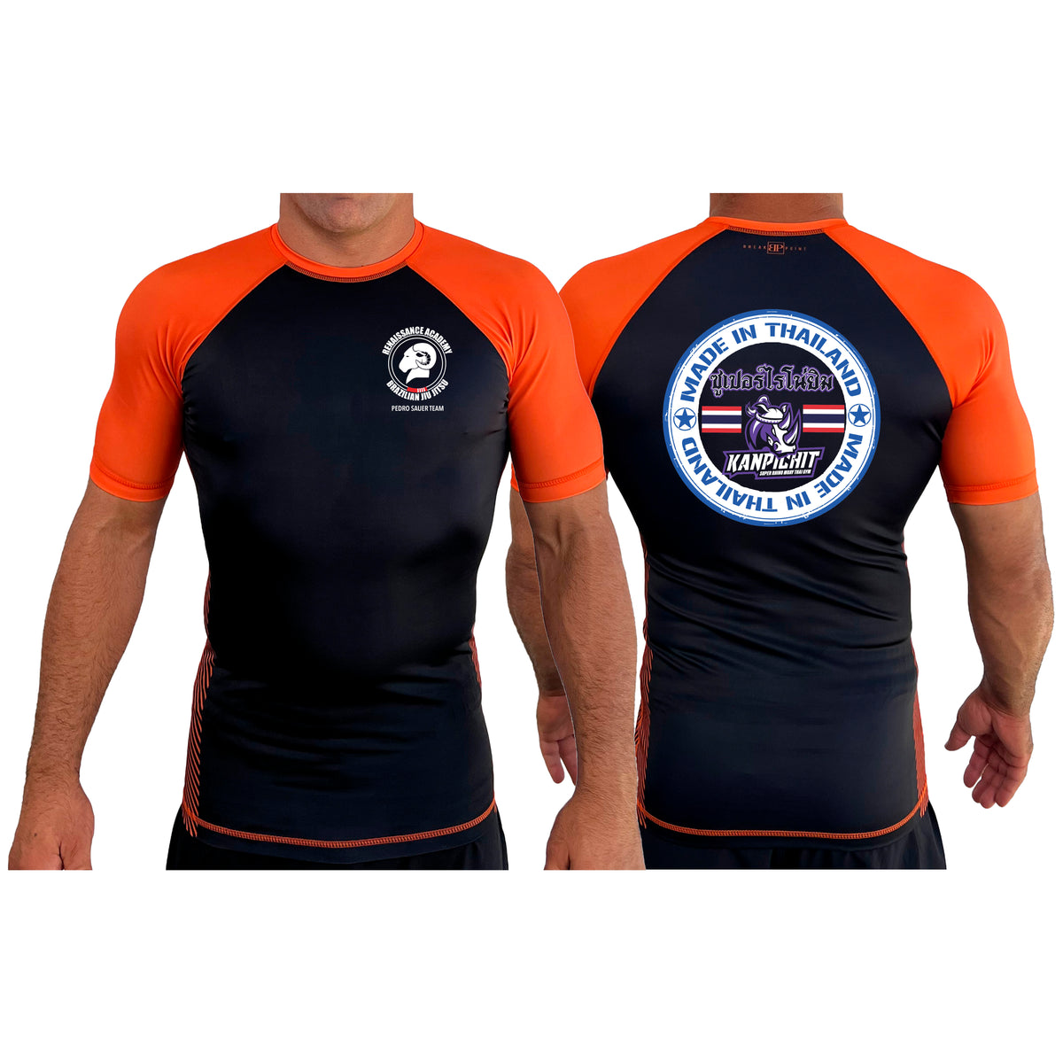 Renaissance Academy of MA All Black Ranked Short Sleeve Rash Guards #8107 I
