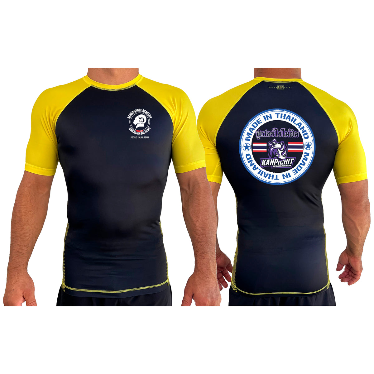 Renaissance Academy of MA All Black Ranked Short Sleeve Rash Guards #8107 I