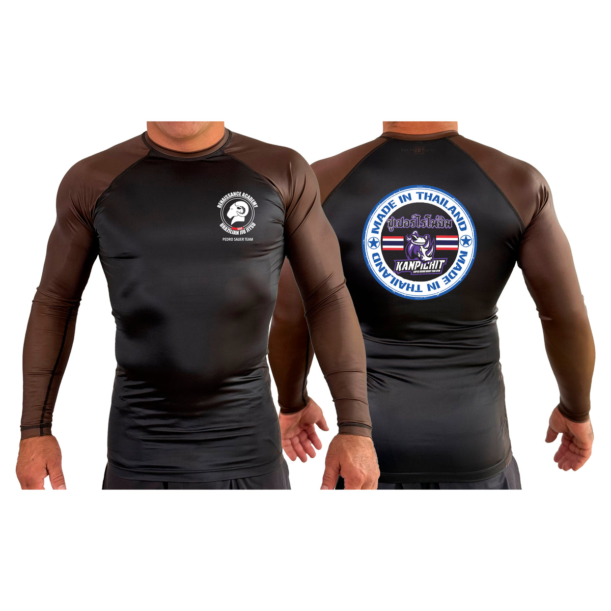 Renaissance Academy of MA All Black Ranked Long Sleeve Rash Guards #8107 I