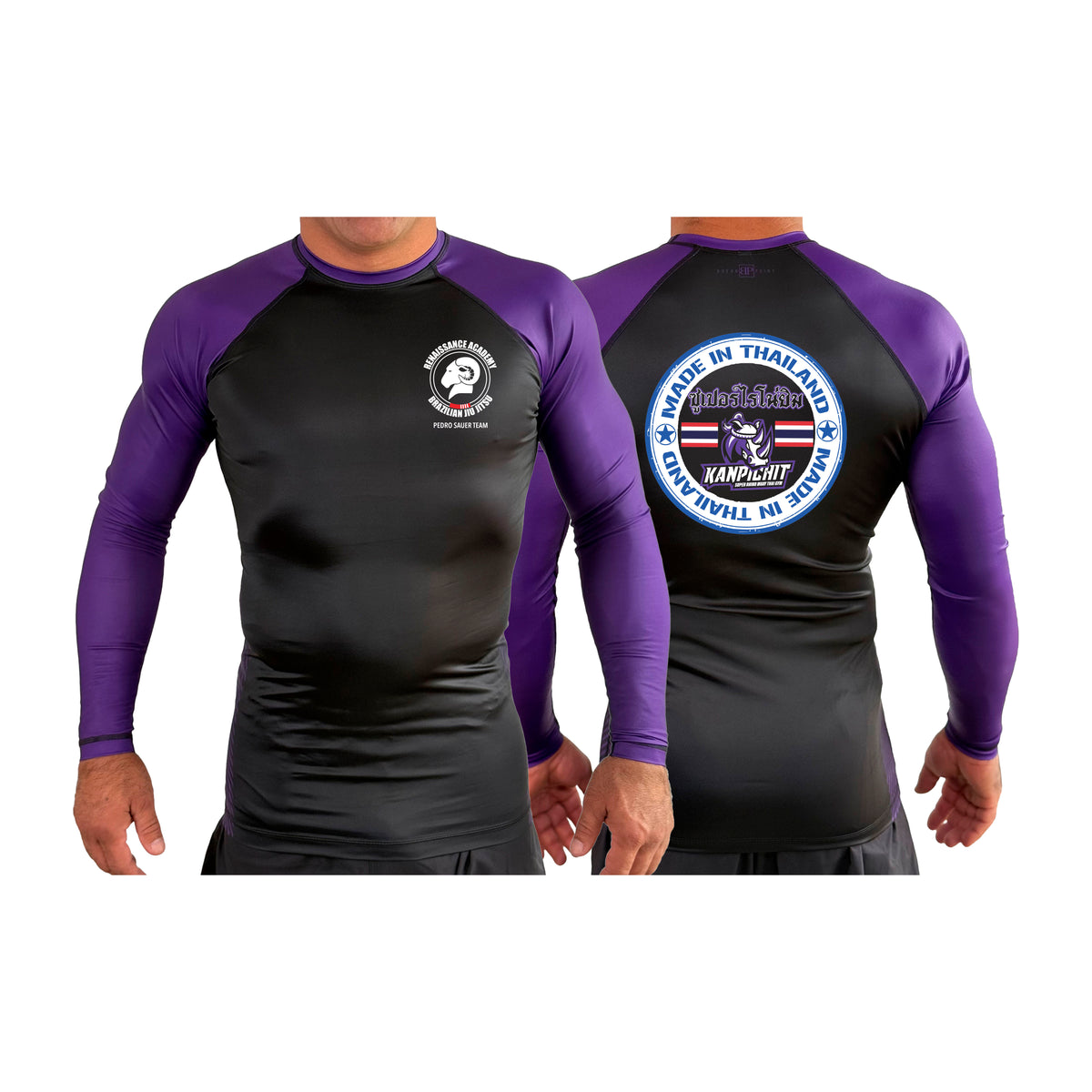 Renaissance Academy of MA All Black Ranked Long Sleeve Rash Guards #8107 I