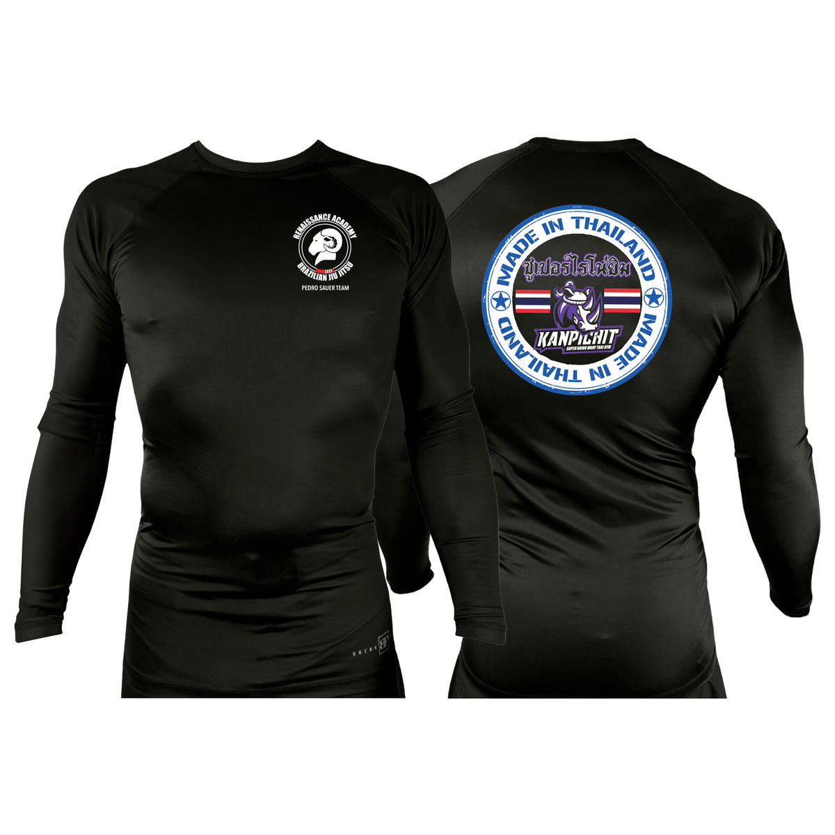 Renaissance Academy of MA All Black Custom Rash Guards Long Sleeves #8107 I