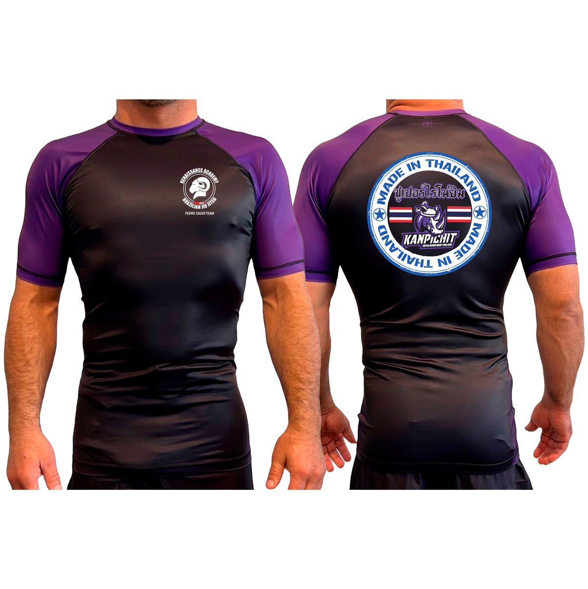 Renaissance Academy of MA All Black Ranked Short Sleeve Rash Guards #8107 I